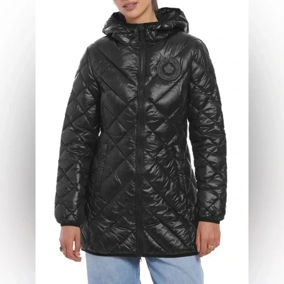 Toboggan Canada Diana Lightweight Insulated Thigh Length Hooded Puffer Jacket - Picture 1 of 10